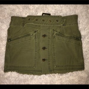 Army green Free People mini skirt!
